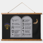 TAPISSERIE SUSPENDUE HEBREW NUMBERED DIX COMMANDEMENTS (Devant)