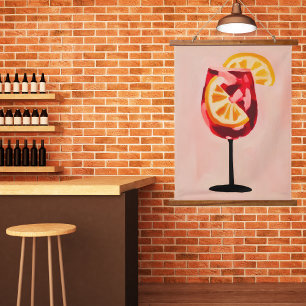 Tapisserie Suspendue Heure Heureuse Cocktail Italien Abstrait Vintage R