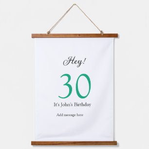 Tapisserie Suspendue Hey c'est la 30e anniversaire vert noir lettre gra