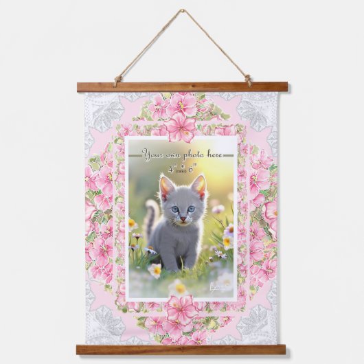 Tapisserie Suspendue Hibiscus & dentelle PINK (Recto)