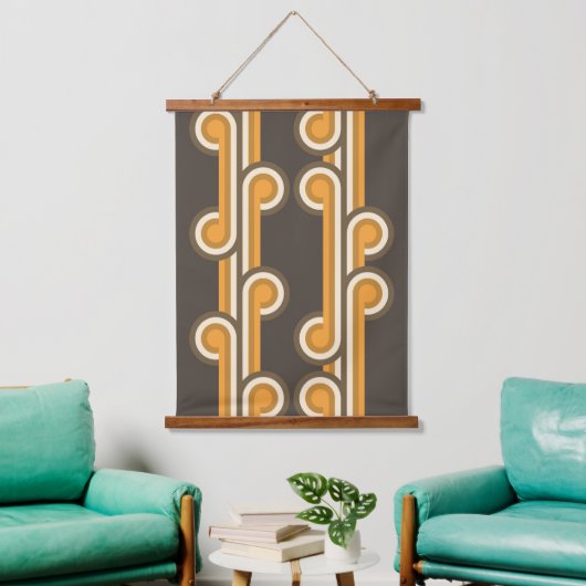 Tapisserie Suspendue Hip Abstrait Wave Curls Fusion Industrielle Art (Salon)