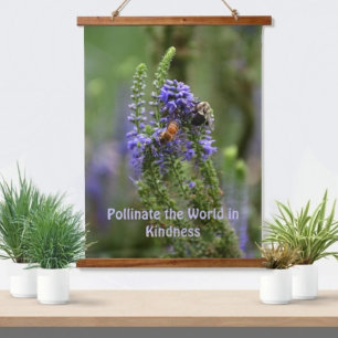 Tapisserie Suspendue HoneyBee et Bumblebee Purple Photographie Florale