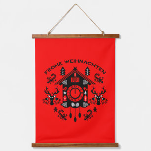 Tapisserie Suspendue Horloge allemande Frohe Weihnachten