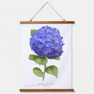 Tapisserie Suspendue Hydrangea Bleue "Blue Heaven" Art Botanique Floral