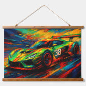 Tapisserie Suspendue hyper stylized racing car (Devant)