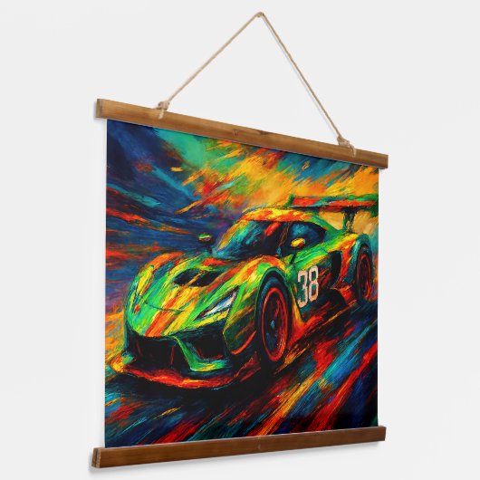Tapisserie Suspendue hyper stylized racing car (Angulaire)