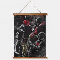 I Love Jazz Music Hanging Tapestry - Peinture Art