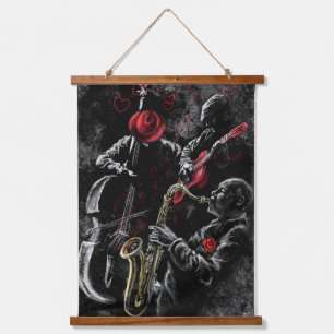 Tapisserie Suspendue I Love Jazz Music Hanging Tapestry - Peinture Art