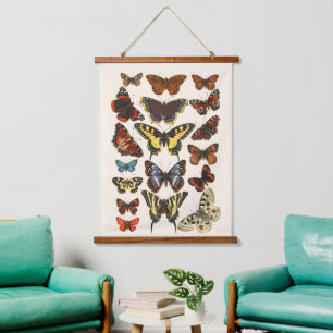 Tapisserie Suspendue Illustration du papillon victorien antique