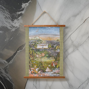 Tapisserie Suspendue Illustrations perses de l'Inde antique aquarelle
