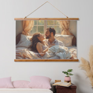 Tapisserie Suspendue Image de beau couple & Texte personnalisé