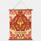 Tapisserie Suspendue Immersive Design: Radiant Gold Elephants on Deep C (Recto)