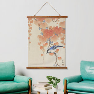 Tapisserie Suspendue Impression d'art japonais vintage d'oiseaux d'Ohar