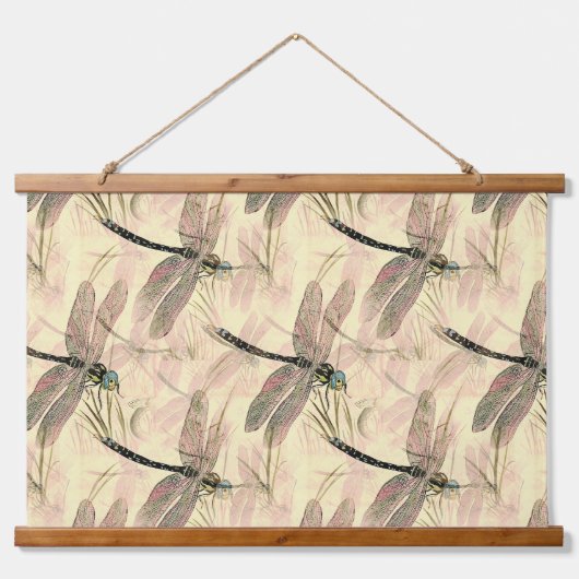 Tapisserie Suspendue Impression de libellules vintages (Devant)