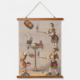 Tapisserie Suspendue Impression Graphique vintage D'Un Acte acrobatique