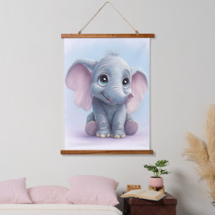 Tapisserie Suspendue Imprimerie Whimsical Ghibli Inspiré Baby Elephant 