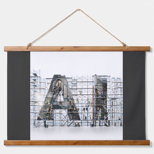 Tapisserie Suspendue Industrial Letterform – AI (Devant)