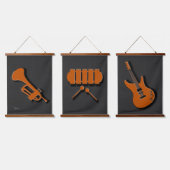 Tapisserie Suspendue Instruments de musique, Ensemble de trois (Tripler)