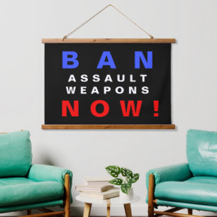 Tapisserie Suspendue Interdire les armes d'assaut maintenant ! Manifest