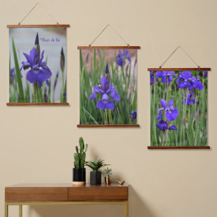 Tapisserie Suspendue Iris Pourpre Botanique Floral Photographique