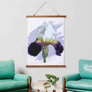 Tapisserie Suspendue Iris violet et blanc