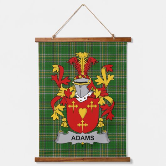 Tapisserie Suspendue Irish Adams Coat of Arms Family Crest (Recto)