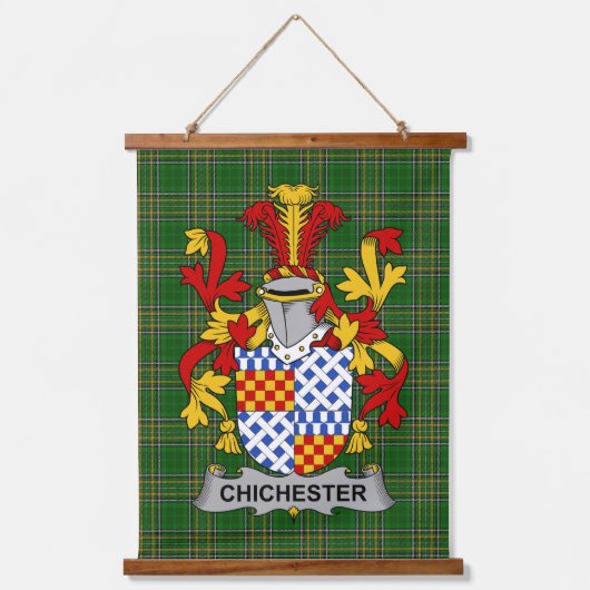 Tapisserie Suspendue Irish Chichester Coat of Arms Family Crest (Recto)