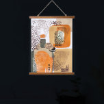 Tapisserie Suspendue Jaguar Earth Tones Moderne Pop Art Abstrait<br><div class="desc">Mur abstrait moderne accroché avec des animaux jaguar et des formes organiques dans le style portrait pop art. Conception de médias mixtes cool dans les tons terre de sable doré beige brûlé orange et vert.</div>