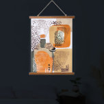 Tapisserie Suspendue Jaguar Earth Tones Moderne Pop Art Abstrait<br><div class="desc">Mur abstrait moderne accroché avec des animaux jaguar et des formes organiques dans le style portrait pop art. Conception de médias mixtes cool dans les tons terre de sable doré beige brûlé orange et vert.</div>