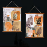 Tapisserie Suspendue Jaguar Zebra Earth Tones Moderne Pop Art Abstrait<br><div class="desc">Mur abstrait moderne accroché avec des animaux de jaguar d'Amérique du Sud et des zèbres africains et des formes organiques dans le style portrait pop art. Conception de médias mixtes cool dans les tons terre de sable doré beige brûlé orange et vert.</div>