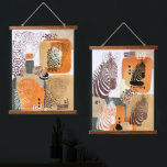 Tapisserie Suspendue Jaguar Zebra Earth Tones Moderne Pop Art Abstrait<br><div class="desc">Mur abstrait moderne accroché avec des animaux de jaguar d'Amérique du Sud et des zèbres africains et des formes organiques dans le style portrait pop art. Conception de médias mixtes cool dans les tons terre de sable doré beige brûlé orange et vert.</div>
