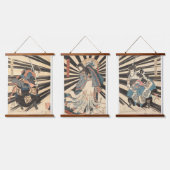 Tapisserie Suspendue Japonais Samurai & Princesse ukiyo e (Tripler)