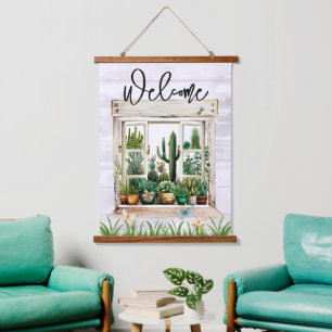 Tapisserie Suspendue Jardin de cactus succulents