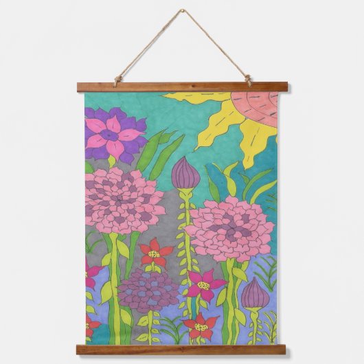 Tapisserie Suspendue Jardin fleuri du printemps (Recto)