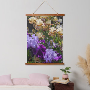 Tapisserie Suspendue Jardin Floral d'Iris Barbus Colorés
