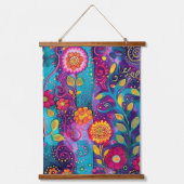 Tapisserie Suspendue Jardin psychédélique - Whimsy en fleurs (Recto)