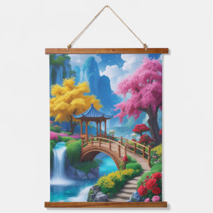 Tapisserie Suspendue Jardin Zen Japonais Paisible Cascade