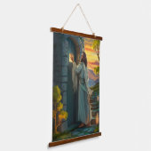 Tapisserie Suspendue Jésus frappe à une porte rustique (Angulaire)