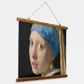 Tapisserie Suspendue Johannes Vermeer - Fille avec une oreille perle (Angulaire)