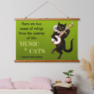 Tapisserie Suspendue Joli chat musical Deux moyens de refuge Schweitzer