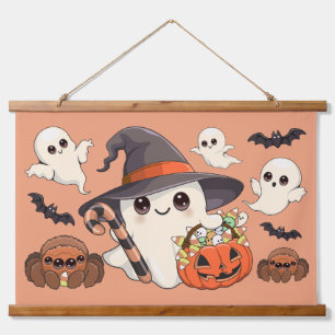 Tapisserie Suspendue Joli fantôme d'Halloween de style Kawaii