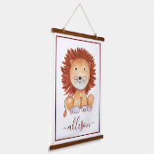 Tapisserie Suspendue Joli lion dessiné à la main enfants personnalisés (Angulaire)