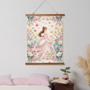 Tapisserie Suspendue Jolie princesse avec papillons