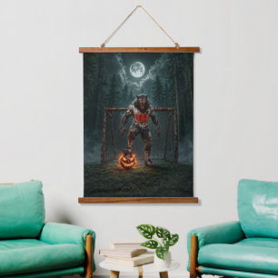 Tapisserie Suspendue Joueur de football Loup-Garou Art Horreur Hallowee