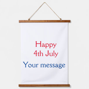 Tapisserie Suspendue Joyeux 4 juillet jour de l'indépendance ajoutez no
