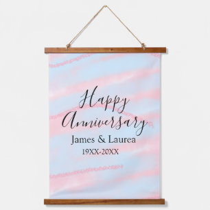 Tapisserie Suspendue Joyeux anniversaire de mariage nom date année past