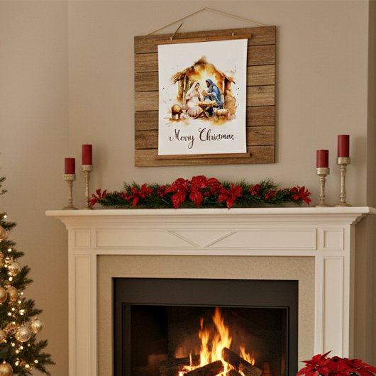 Tapisserie Suspendue Joyeux Noël Nativité