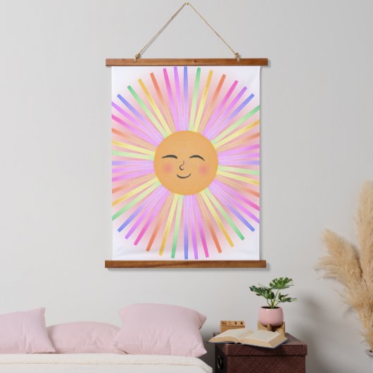 Tapisserie Suspendue Joyeux soleil arc-en-ciel (Chambre à coucher)