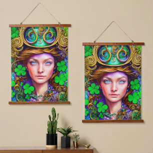 Tapisserie Suspendue Jubilant Scarlet Woman St. Patrick's Day Artwork