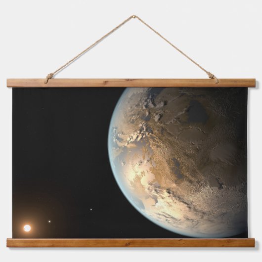 Tapisserie Suspendue Kepler-186f Orbitant Une Étoile Éloignée. (Devant)